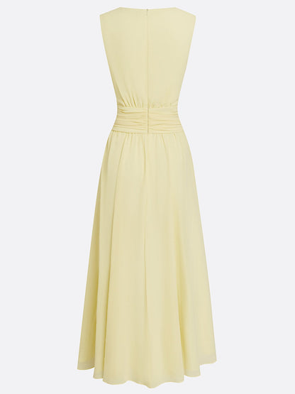 Dames Mouwloze A Lijn Maxi Jurk Chiffon