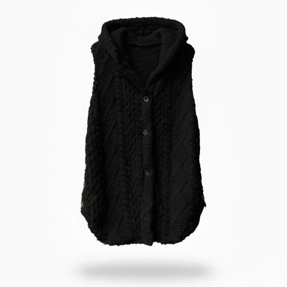 Dames Gebreid Vest met Capuchon Relaxed Fit