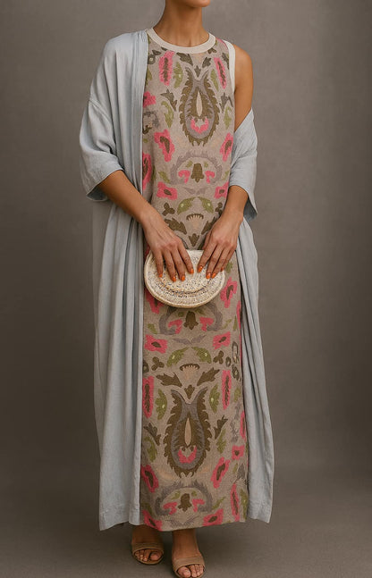 Dames Maxi Jurk met Open Voorjas
