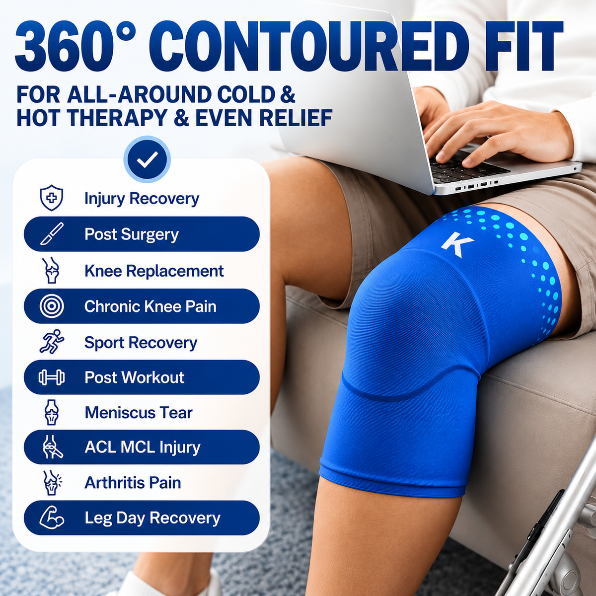 Kneevi™ 360° Hot & Cold Knee Recovery Wrap