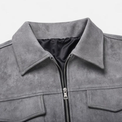 Heren Suède Utility Jas Klassieke Stijl
