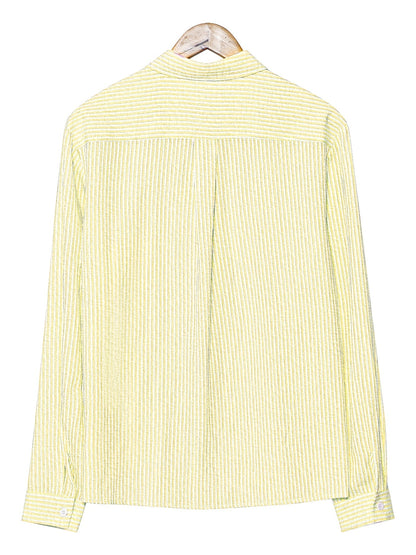 Heren Seersucker Gestreepte Zomershirt Montarello