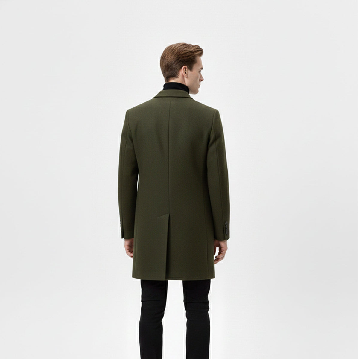Heren Lange Winterjas Old Money Stijl