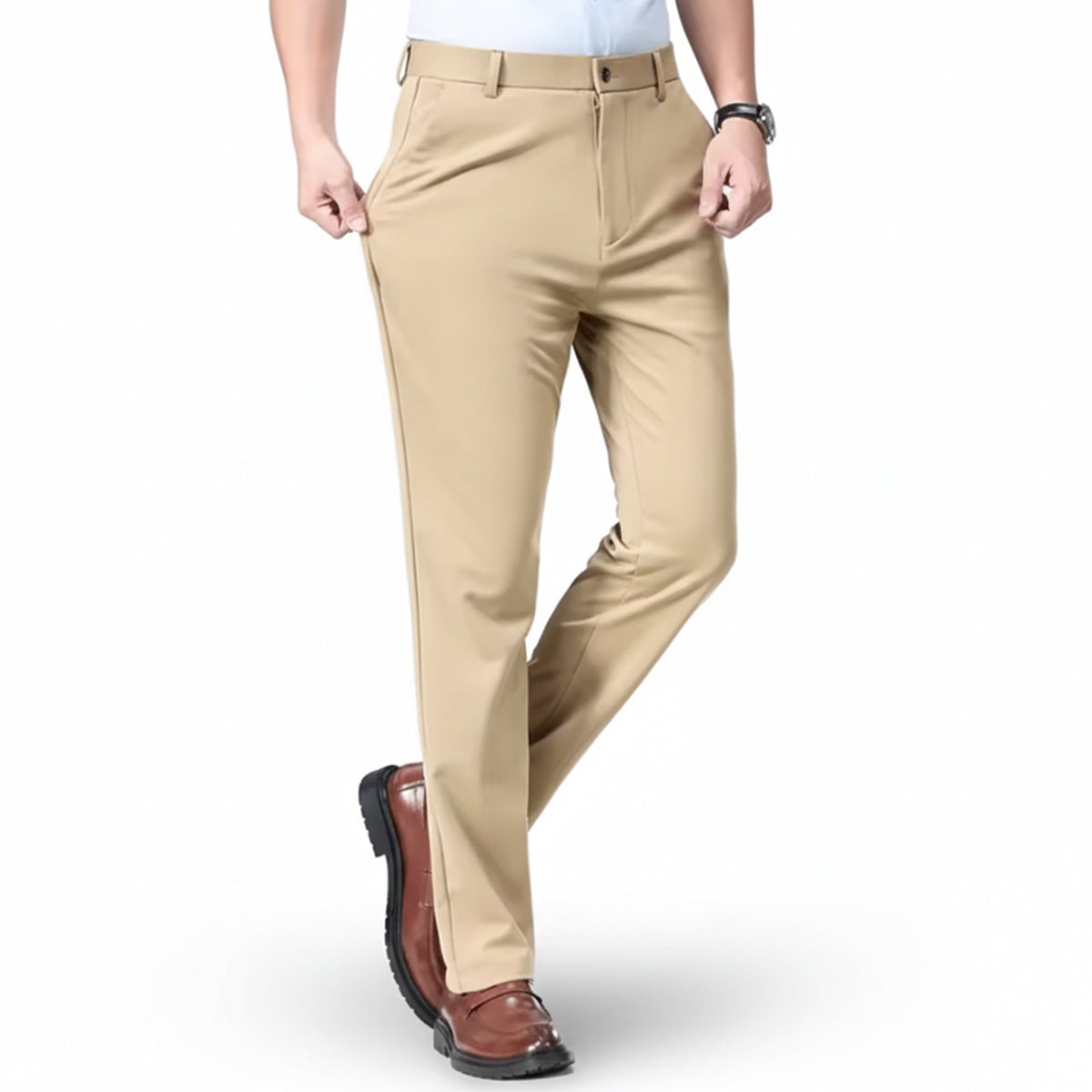 Heren Stretch Broek Rechte Pasvorm