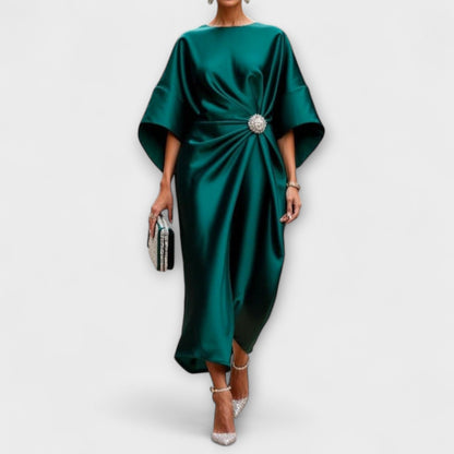 Dames Luxe Maxi Jurk met Satijnen Glans