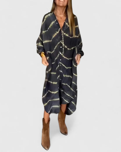 Dames Bohemian Gestreepte Maxi Jurk