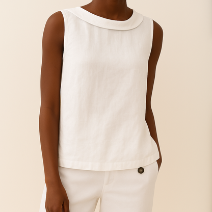 Dames Mouwloze Col Top