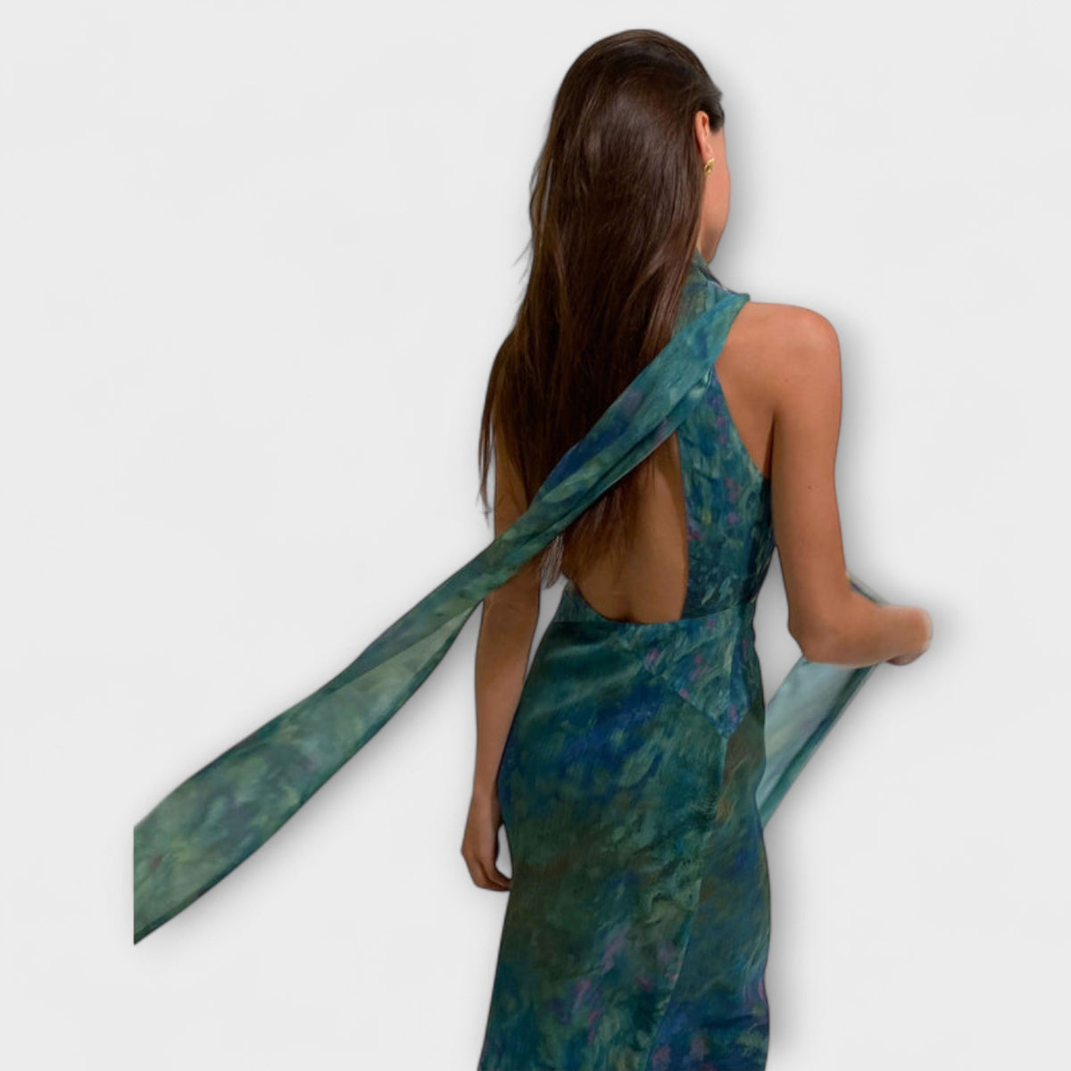 Dames Maxi Jurk met Iris Print