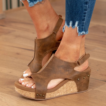 Dames Suède Sleehak Sandalen