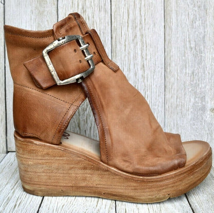 Dames Bohemian Sleehak Sandalen met Gesp