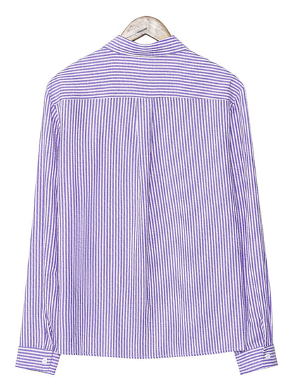 Heren Seersucker Gestreepte Zomershirt Montarello