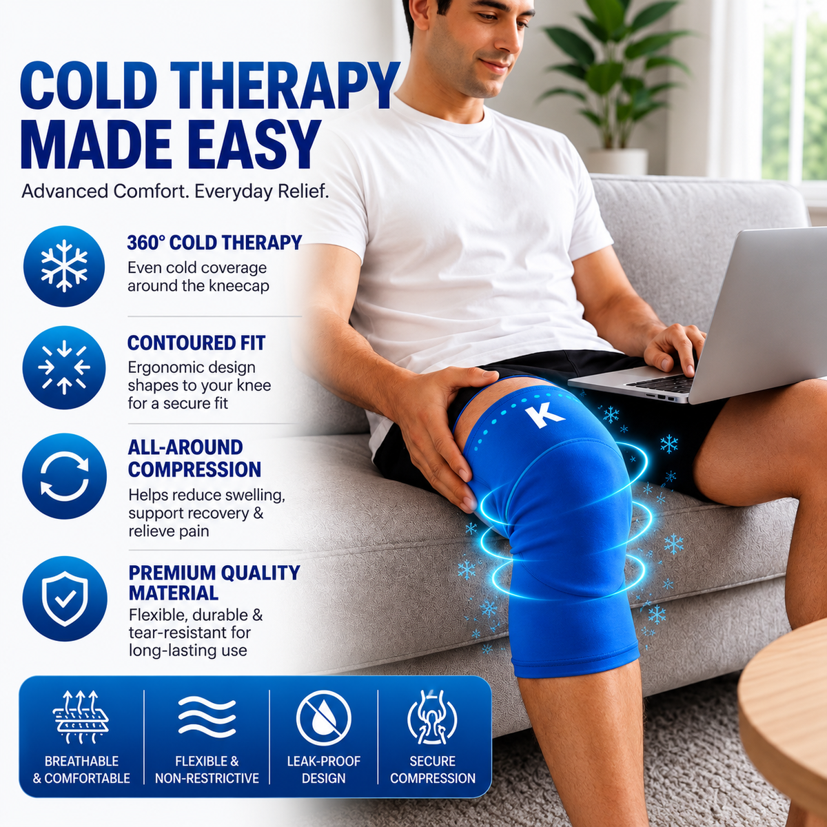 Kneevi™ 360° Hot & Cold Knee Recovery Wrap