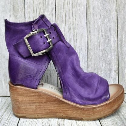 Dames Bohemian Sleehak Sandalen met Gesp