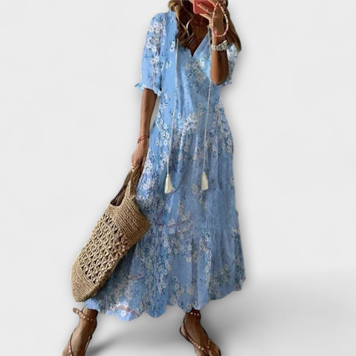 Dames Bohemian Zomerjurk met Vloeiende Pasvorm