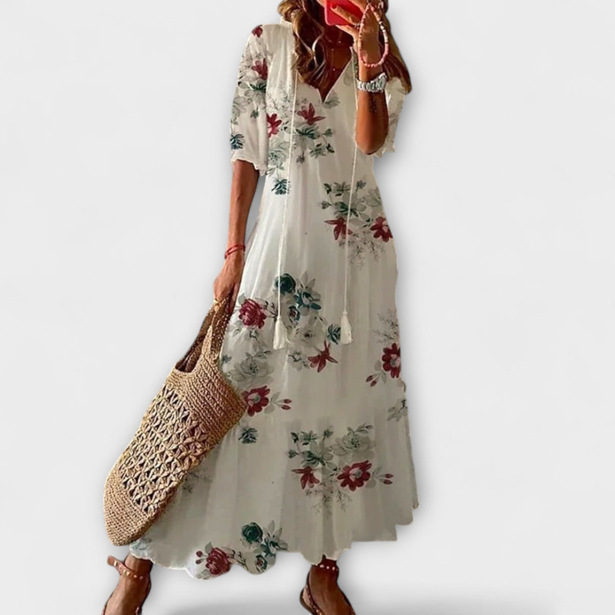 Dames Bohemian Zomerjurk met Vloeiende Pasvorm
