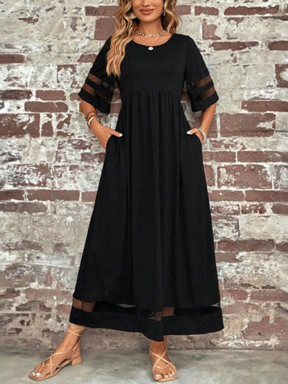 Dames Maxi Jurk Ronde Hals