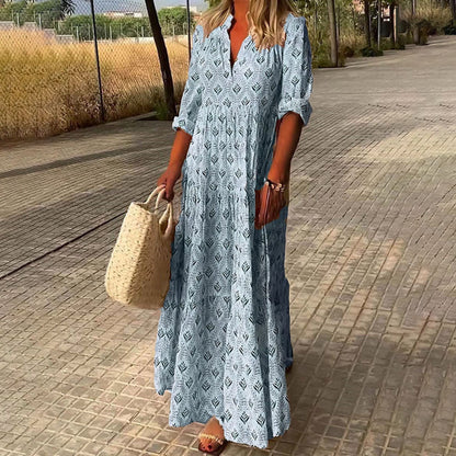 Dames Maxi Jurk Bohemian Print