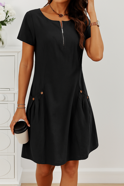 Dames Zomer Midi Jurk met Knopen