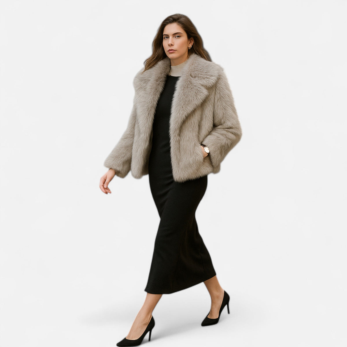 Dames Bordeaux Winterjas Klassieke Stijl