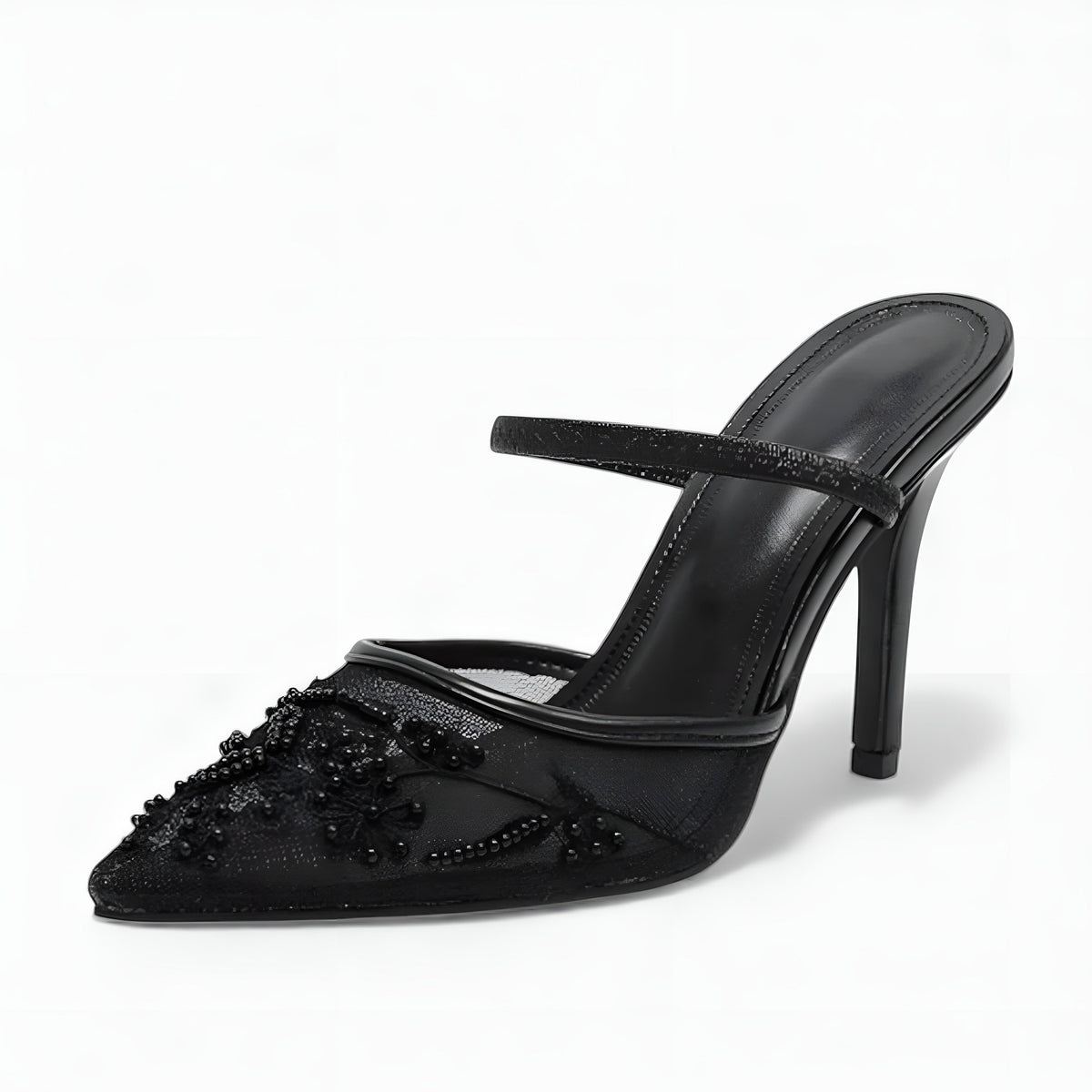 Dames Mesh Slingback Hakken Bloemenprint