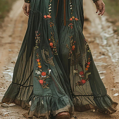 Dames Bohemian Maxi Jurk met Bloemenprint
