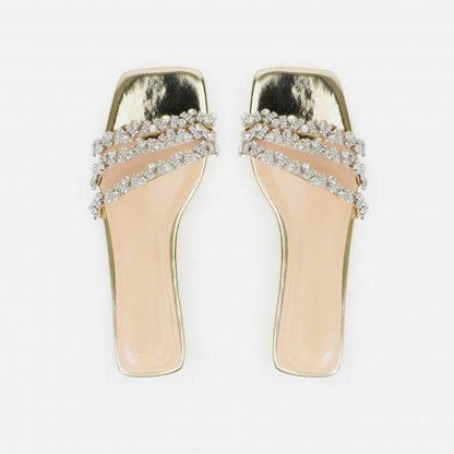 Dames Platte Sandalen met Strass Details