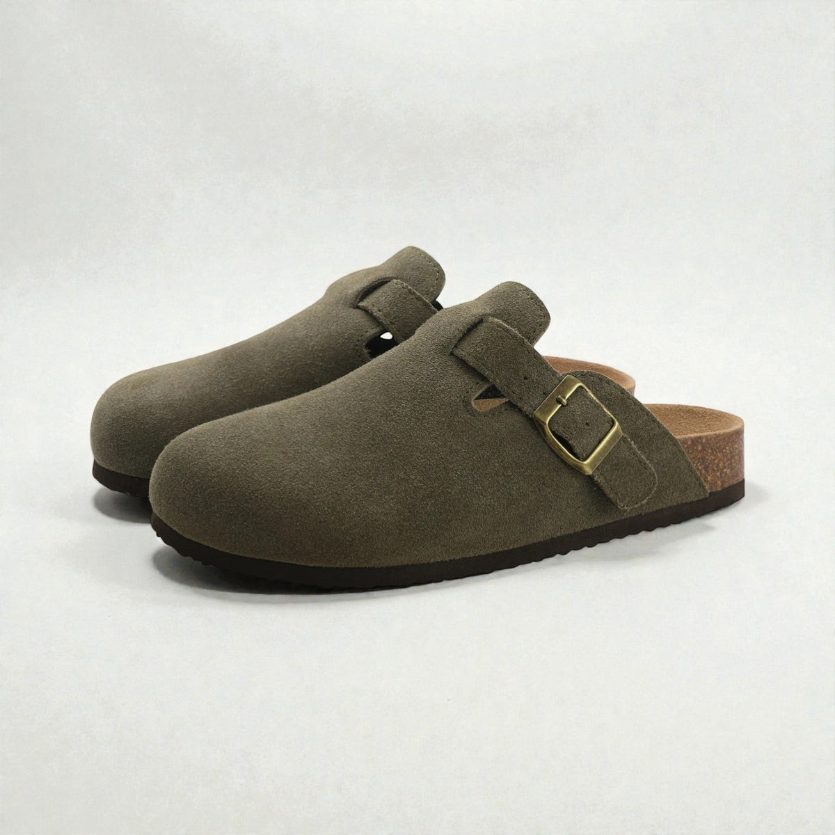 Heren Suède Mules met Gesp