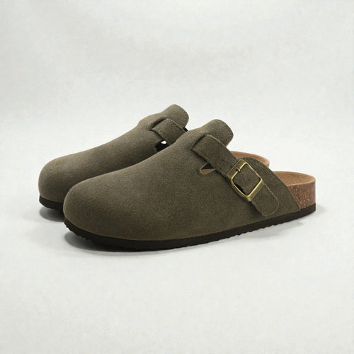 Heren Suède Mules met Gesp