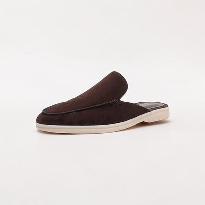 Heren Suède Instap Loafers Open Hiel