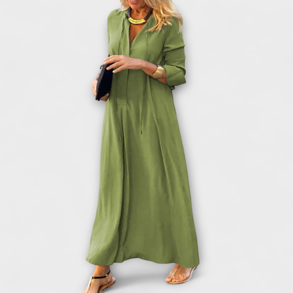 Dames Comfortabele Maxi Jurk met Relaxte Pasvorm