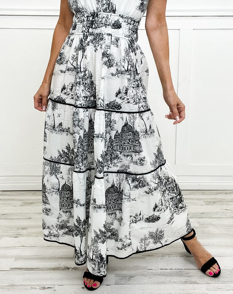 Dames Maxi Jurk Klassiek Patroon