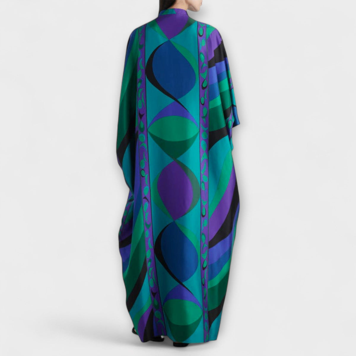 Dames Maxi Kaftan met Kleurrijk Psychedelisch Ontwerp