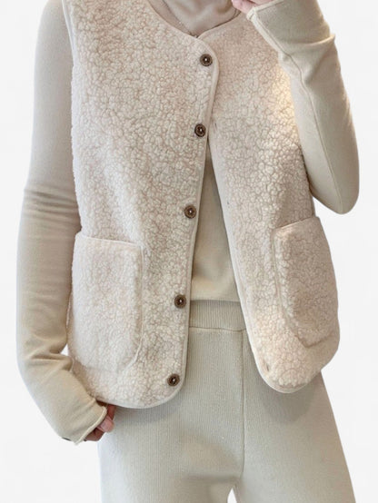 Dames Mouwloos Gilet Vest met Knopen