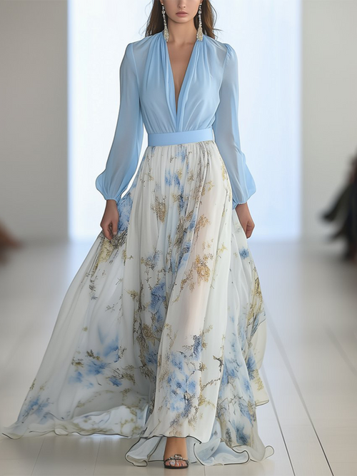 Dames Maxi Jurk met Bloemenprint