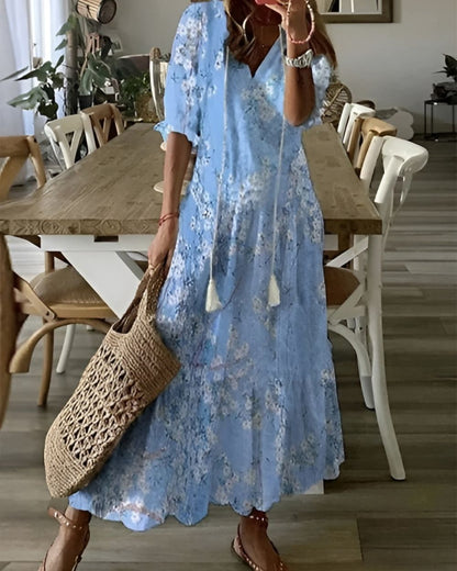 Dames Boho Midi Jurk met Bedekkend Ontwerp