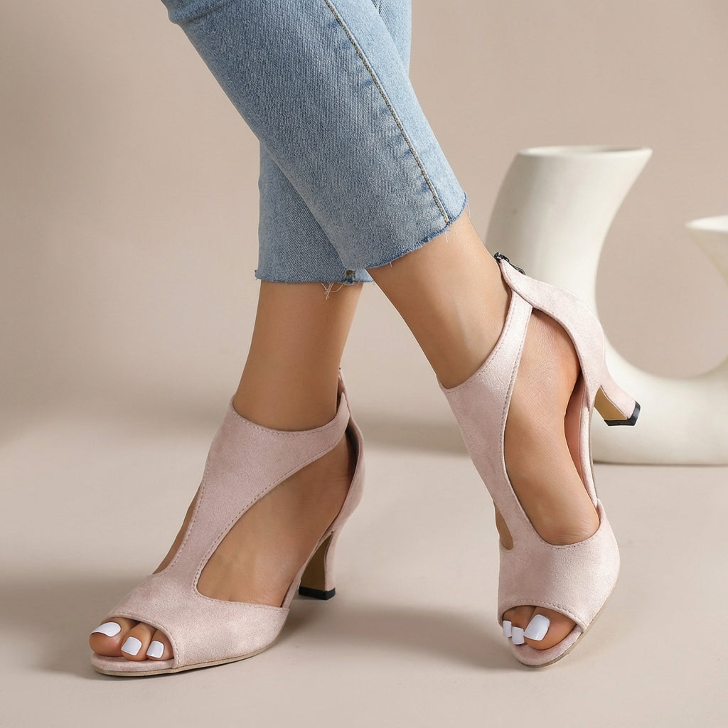 Dames Orthopedische Blokhak Sandalen Suède