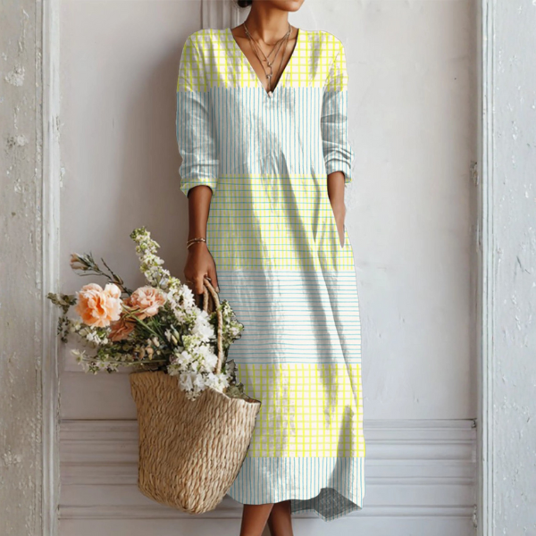 Dames Frisse Midi Jurk met Minimalistisch Ontwerp