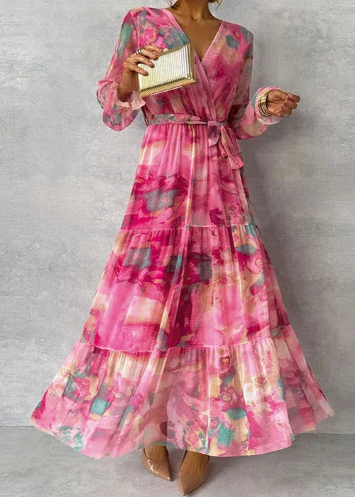 Dames Maxi Jurk Handgemaakt Bloemenprint