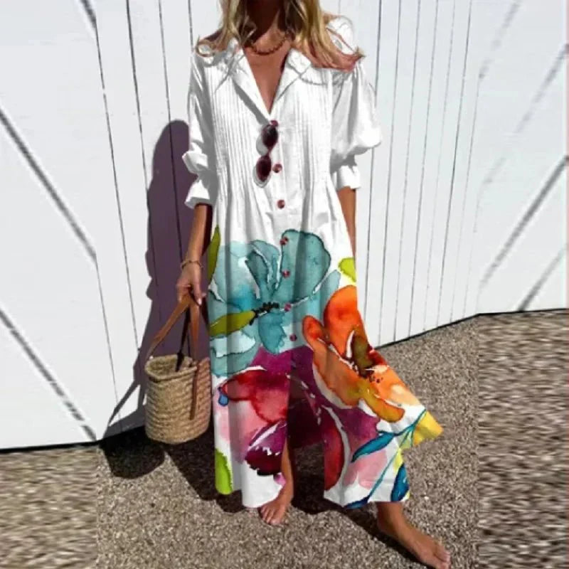 Dames Bohemian Maxi Jurk met Luchtige Pasvorm