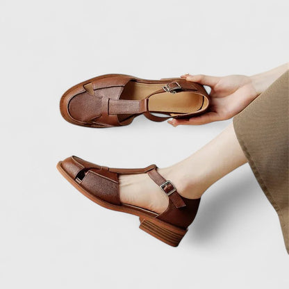 Dames Gesloten Teen Sandalen met T Bandje
