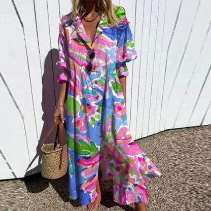 Dames Bohemian Maxi Jurk met Luchtige Pasvorm