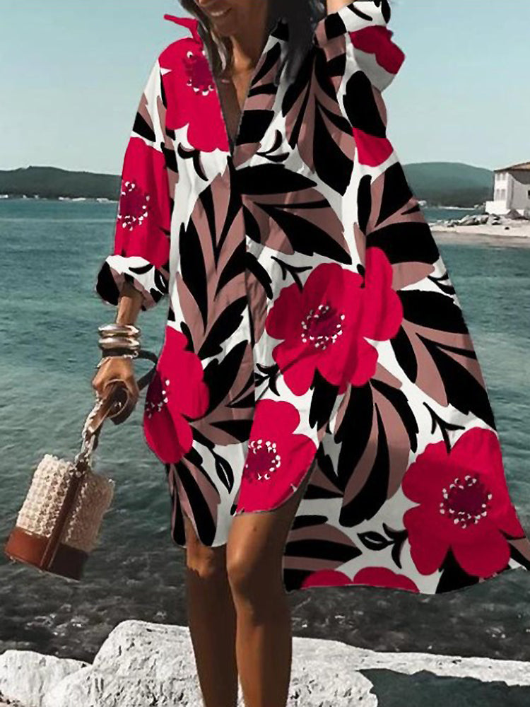 Dames Midi Shirt Jurk Zomer