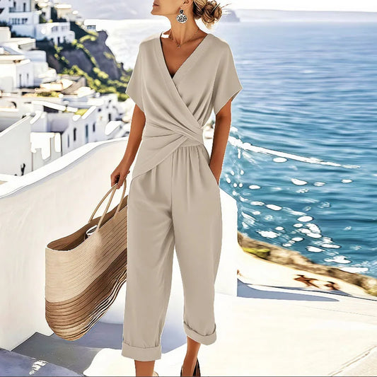 Dames Elegante Kruislingse Twee Delige Set
