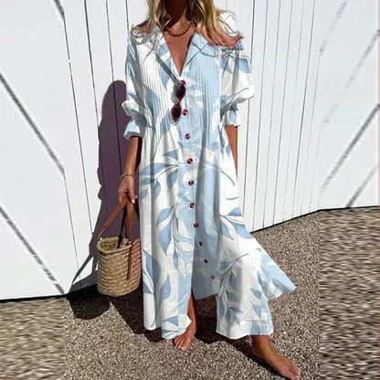 Dames Elegante Maxi Jurk met Vloeiende Pasvorm