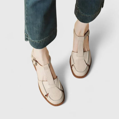 Dames Gesloten Teen Sandalen met T Bandje