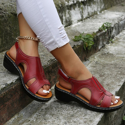 Dames Slingback Sleehak Sandalen Open Teen