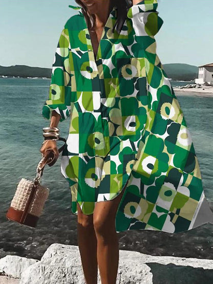 Dames Midi Shirt Jurk Zomer