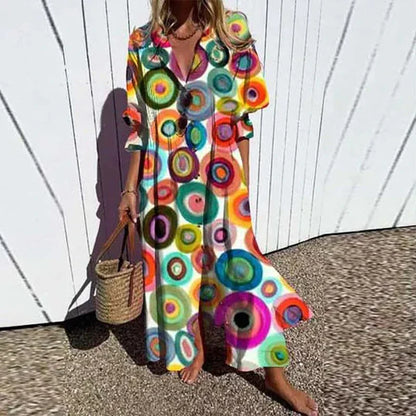 Dames Elegante Maxi Jurk met Vloeiende Pasvorm
