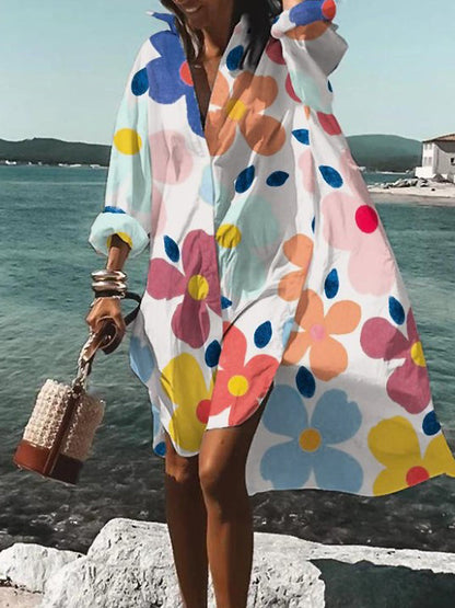 Dames Midi Shirt Jurk Zomer