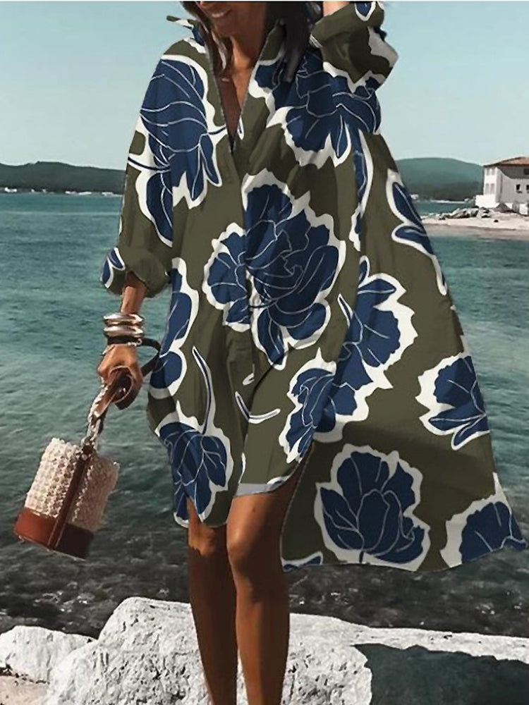 Dames Midi Shirt Jurk Zomer